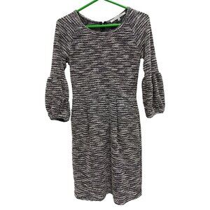 Collective Concepts Womens Sweater Dress Medium Gray Marled Lantern Sleeve Knit